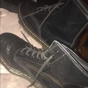 Black latex look Doc martens